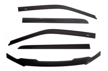 Picture of AVS 09-18 Dodge RAM 1500 Quad Cab Ventvisor & Aeroskin Deflector Combo Kit - Matte Black