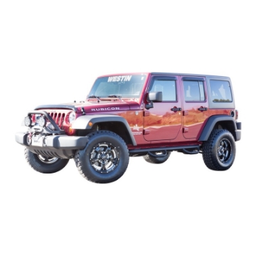Picture of Westin 2007-2018 Jeep Wrangler-Wrangler Unlimited Wade Slim Wind Deflector 4pc - Smoke