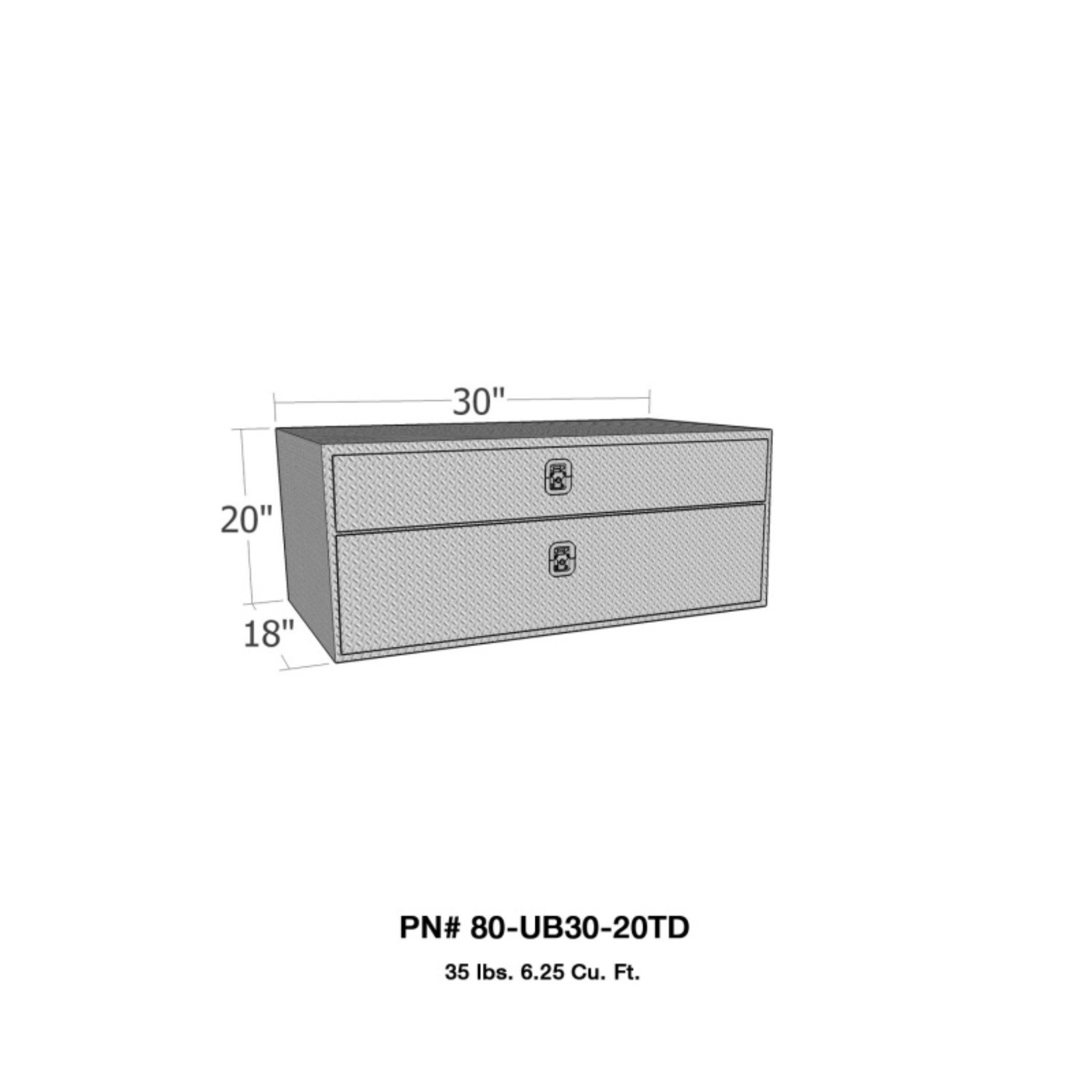 Picture of Westin-Brute UnderBody 30in x 20in w- Top Drawer - Aluminum