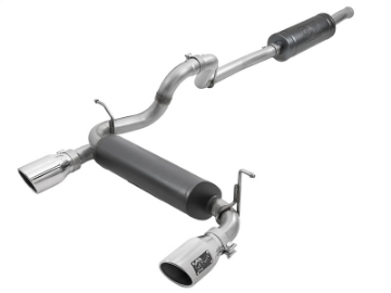 Picture of aFe Rebel Series 2-5in 304 SS Cat-Back Exhaust w- Polished Tips 2018+ Jeep Wrangler JL V6 3-6L