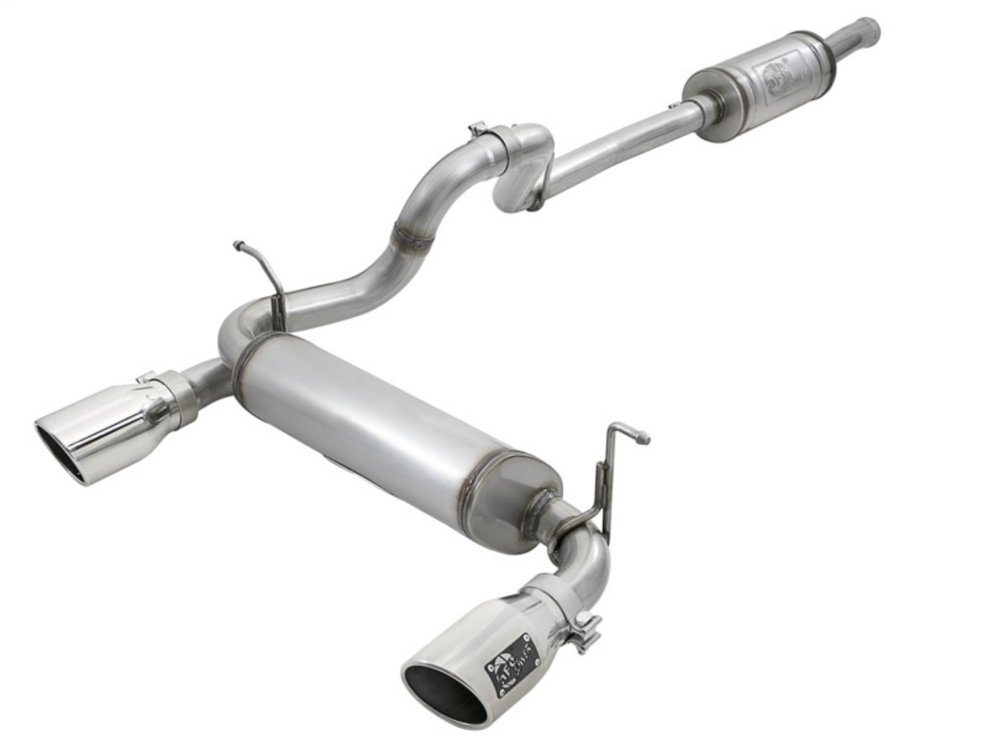 Picture of aFe Rebel Series 2-5in 409 SS Cat-Back Exhaust w- Polished Tips 2018+ Jeep Wrangler JL V6 3-6L