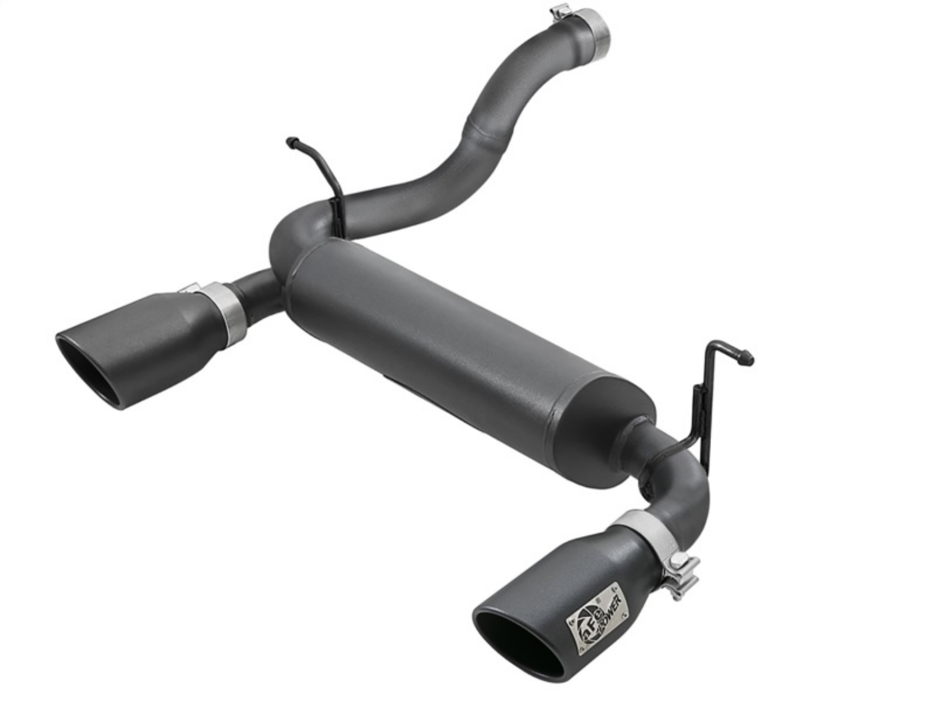 Picture of aFe Rebel Series 2-5in 409 SS Axle-Back Exhaust w- Black Tips 2018+ Jeep Wrangler JL V6 3-6L
