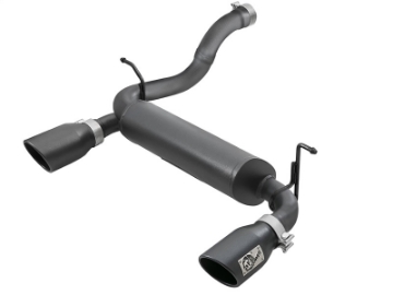 Picture of aFe Rebel Series 2-5in 409 SS Axle-Back Exhaust w- Black Tips 2018+ Jeep Wrangler JL V6 3-6L