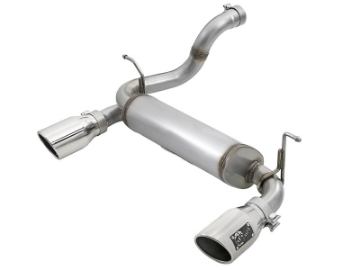 Picture of aFe Rebel Series 2-5in 409 SS Axle-Back Exhaust w- Polished Tips 2018+ Jeep Wrangler JL V6 3-6L