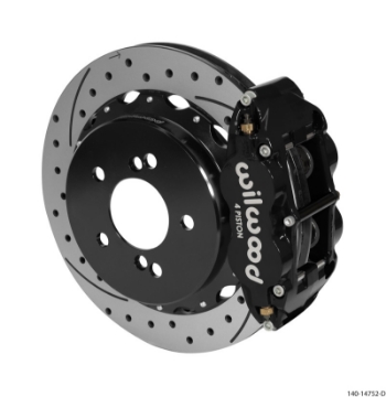 Picture of Wilwood Narrow Superlite 4R Rear Kit 12-88in Drilled-Slotted Black 00-06 BMW M3 E46