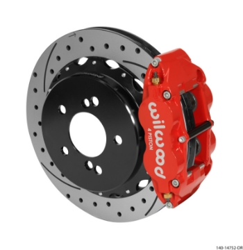 Picture of Wilwood Narrow Superlite 4R Rear Kit 12-88in Drilled-Slotted Red 00-06 BMW M3 E46
