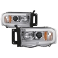 Picture of Spyder Dodge Ram 1500 02-05 V2 Projector Headlights - Light Bar DRL - Chrome PRO-YD-DR02V2-LB-C