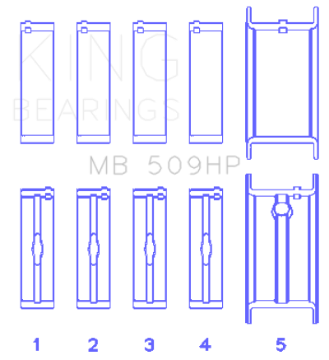 Picture of King Engine Bearings Chevrolet 400 V8 Crankshaft Main Bearing Set Set of 5