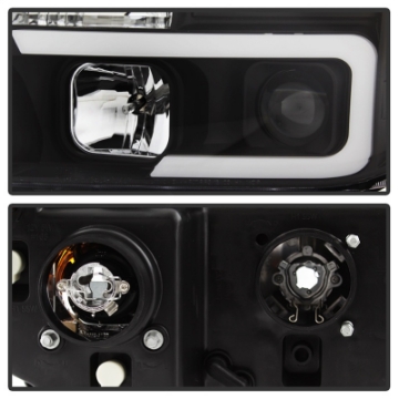 Picture of Spyder 08-13 Toyota Sequoia Projector Headlights - Light Bar DRL - Black PRO-YD-TTU07V2-LB-BK