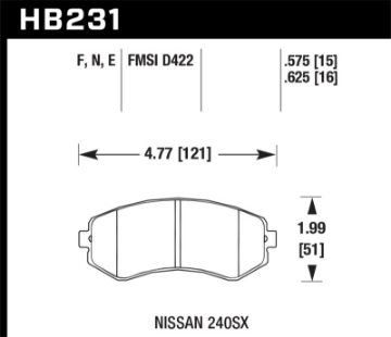 Picture of Hawk 89-93 240SX LE & SE non-ABS & Base - 94-96 240SX SE & Base HP+ Street Front Brake Pads