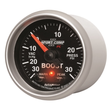 Picture of Autometer Sport-Comp II 52mm 30 IN HG - 30 PSI Electronic Boost-Vacuum Gauge