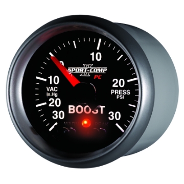 Picture of Autometer Sport-Comp II 52mm 30 IN HG - 30 PSI Electronic Boost-Vacuum Gauge