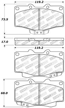 Picture of StopTech Sport Brake Pads w-Shims and Hardware - Front