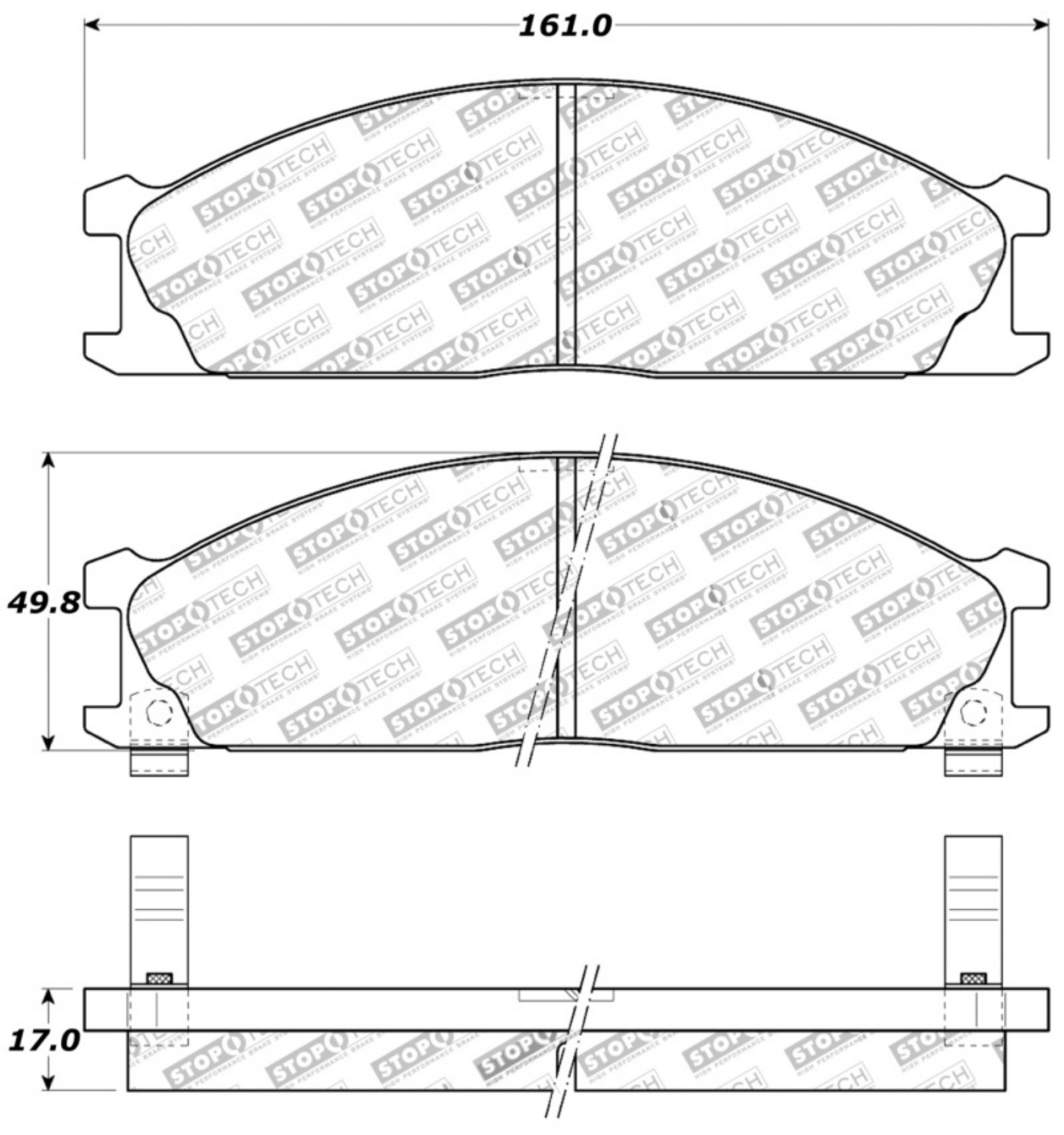 Picture of StopTech Sport Brake Pads w-Shims and Hardware - Rear