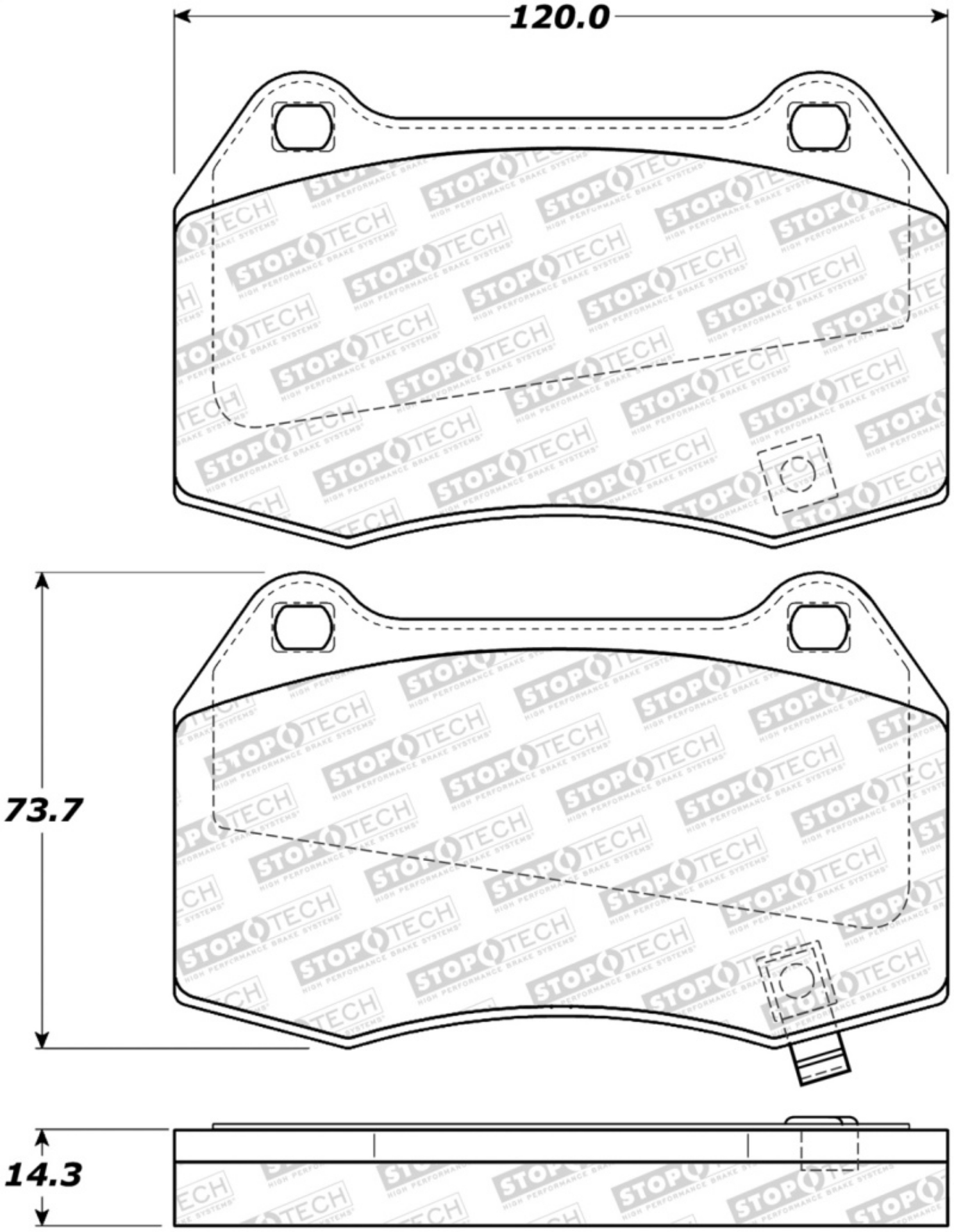 Picture of StopTech Sport Brake Pads w-Shims and Hardware - Rear