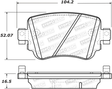 Picture of StopTech 14-19 Volkswagen GTI Rear Street Brake Pads w-Shims