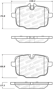 Picture of StopTech 11-17 BMW 530i Street Brake Pads w-Shims & Hardware - Rear