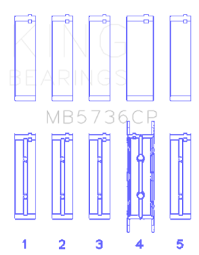 Picture of King Engine Bearings Ford Powerstroke 6-0L-6-4L Diesel Crankshaft Main Bearing Set - Size STD