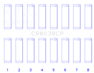 Picture of King Engine Bearings 03-09 Ford Powerstroke V8 6-0L Diesel Size +-75mm Connecting Rod Bearing Set