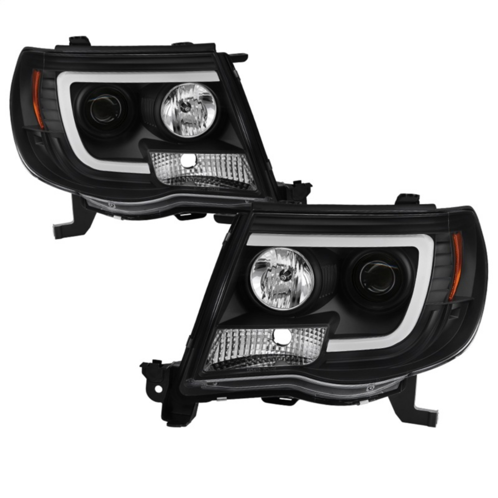 Picture of Spyder Toyota Tacoma 05-11 Projector Headlights - Light Bar DRL - Black PRO-YD-TT05V2-LB-BK