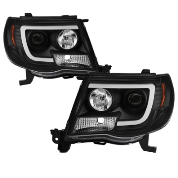 Picture of Spyder Toyota Tacoma 05-11 Projector Headlights - Light Bar DRL - Black PRO-YD-TT05V2-LB-BK