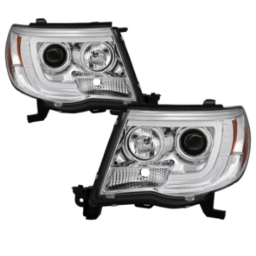 Picture of Spyder Toyota Tacoma 05-11 Projector Headlights - Light Bar DRL - Chrome PRO-YD-TT05V2-LB-C