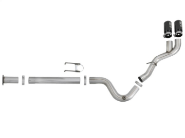 Picture of aFe Rebel XD 4in SS DPF-Back Exhaust 17-18 Ford Diesel Trucks V8-6-7L td w- Dual Black Tips