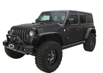Picture of Bushwacker 2018+ Jeep Wrangler JL Unlimited Flat Style Flares 4pc - Black