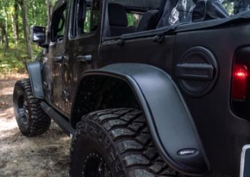 Picture of Bushwacker 2018+ Jeep Wrangler JL Unlimited Flat Style Flares 4pc - Black