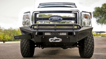 Picture of Addictive Desert Designs 11-16 Ford F-250 Super Duty HoneyBadger Front Bumper w- Storage Box