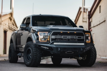 Picture of Addictive Desert Designs 17-18 Ford F-150 Raptor HoneyBadger Front Bumper w- Winch Mount