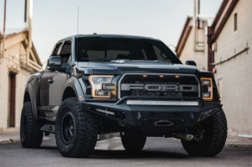 Picture of Addictive Desert Designs 17-18 Ford F-150 Raptor HoneyBadger Front Bumper w- Winch Mount