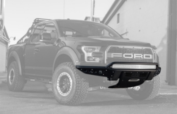 Picture of Addictive Desert Designs 17-18 Ford F-150 Raptor Stealth R Front Bumper w- Winch Mount