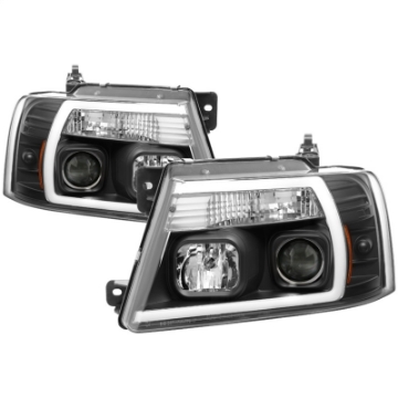 Picture of Spyder 04-08 Ford F-150 Projector Headlights - Light Bar DRL - Black PRO-YD-FF15004V2-LB-BK