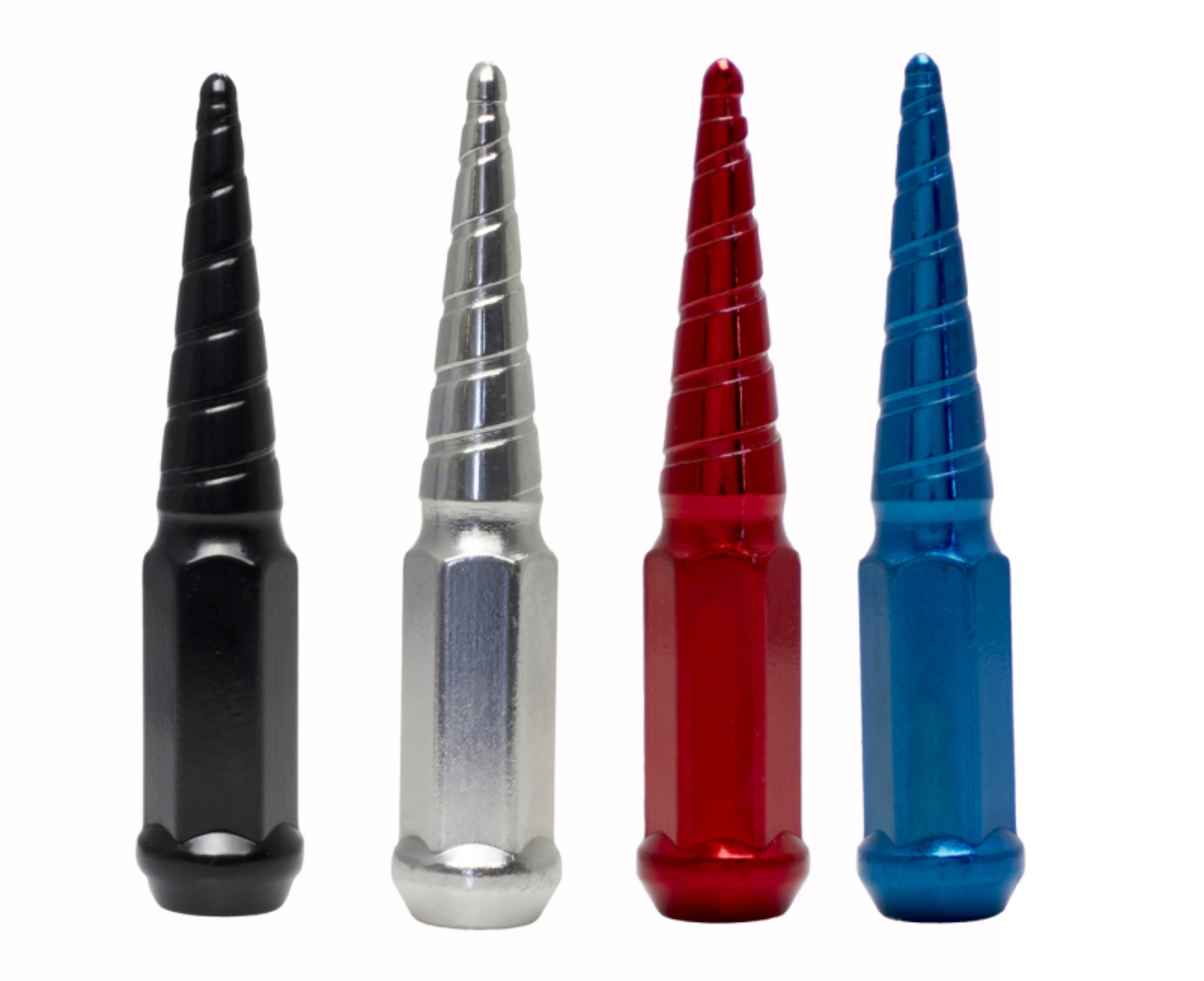Picture of Wheel Mate Twisted Spiked Lug Nuts Set of 24 - Chrome M14x1-50