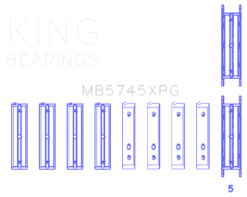 Picture of King Engine Bearings Subaru FA20 FB20 Performance Tri-Metal Main Bearing Set - Size +-025mm