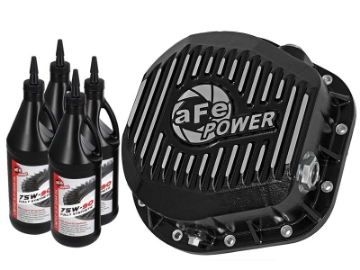 Picture of aFe Pro Series Rear Diff Cover Kit Black w- Gear Oil 86-16 Ford F-250-F-350 V8 7-3L-6-0L-6-4L-6-7L