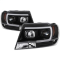 Picture of Spyder 99-04 Jeep Grand Cherokee Projector Headlights - Light Bar DRL LED - Black