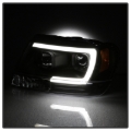 Picture of Spyder 99-04 Jeep Grand Cherokee Projector Headlights - Light Bar DRL LED - Black