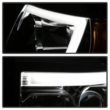 Picture of Spyder 99-04 Jeep Grand Cherokee Projector Headlights - Light Bar DRL LED - Chrome