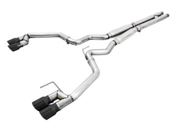 Picture of AWE Tuning 2018+ Ford Mustang GT S550 Cat-back Exhaust - Track Edition Quad Diamond Black Tips