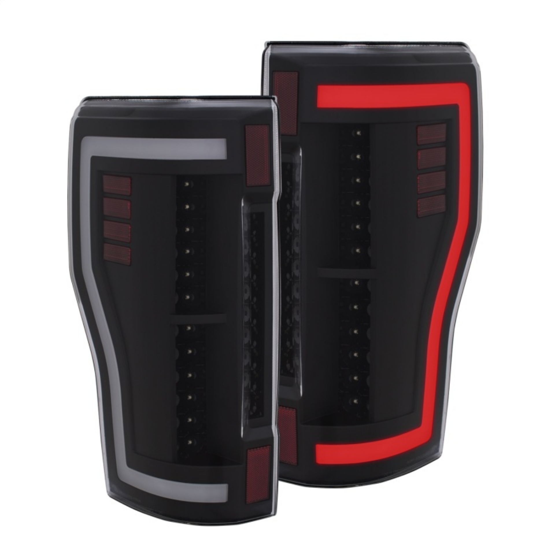 Picture of ANZO 2017+ Ford F-250 LED Taillights - Black-Clear