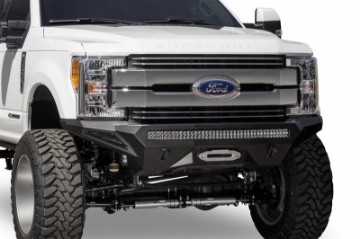 Picture of Addictive Desert Designs 17-18 Ford F-250 Super Duty Stealth Fighter Front Bumper w- Winch Mounts