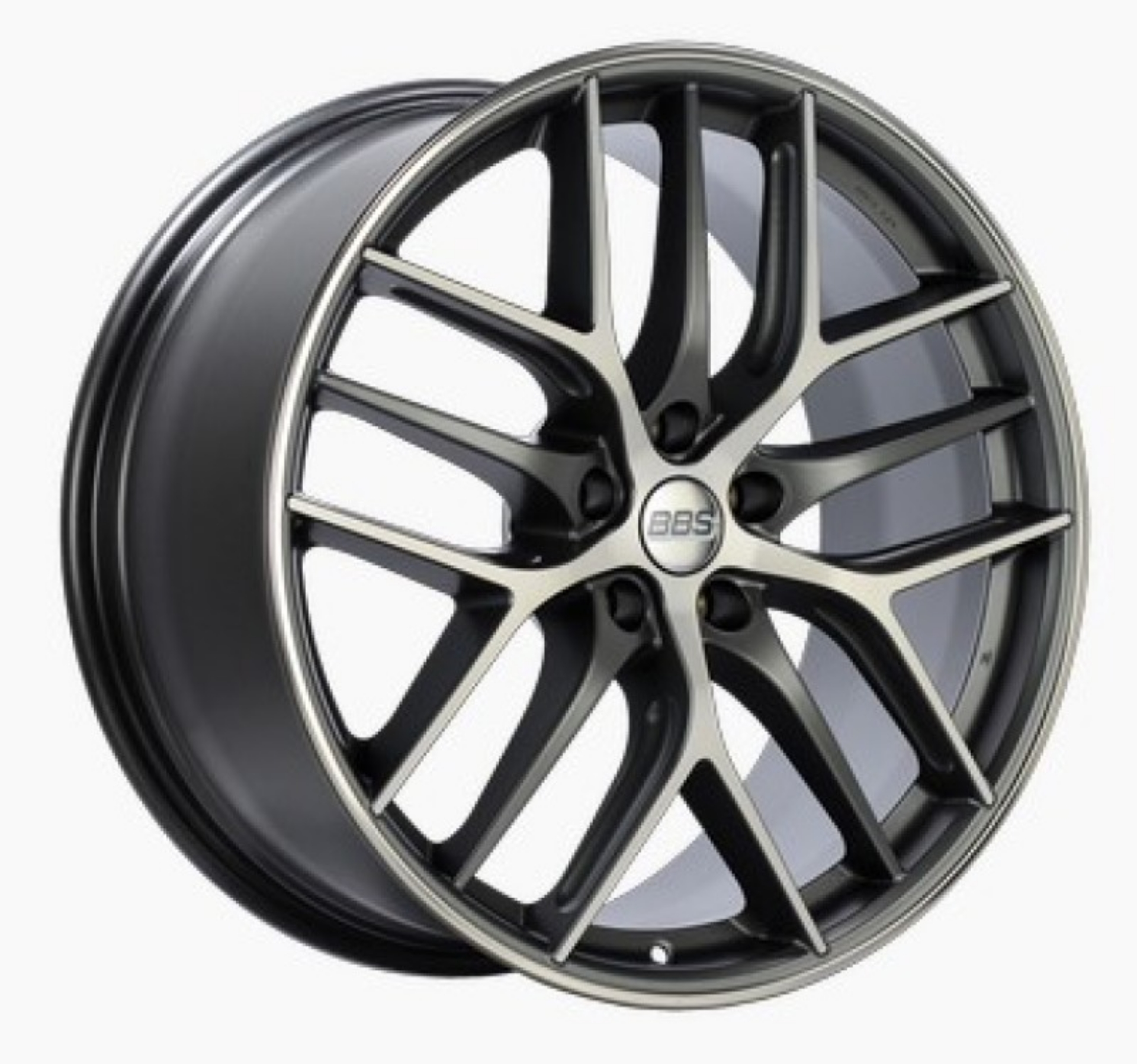 Picture of BBS CC-R 19x9 5x112 ET42 Satin Graphite Diamond Cut Polished Rim Protector Wheel -82mm PFS Required