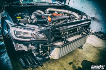 Picture of Turbo XS FMIC 2015-2017 Subaru STi - Wrinkle Red Pipes