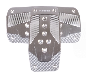 Picture of NRG Aluminum Sport Pedal A-T - Gunmetal w-Silver Carbon