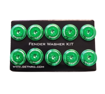 Picture of NRG Fender Washer Kit w-Color Matched M6 Bolt Rivets For Plastic Green - Set of 10