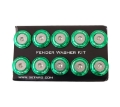 Picture of NRG Fender Washer Kit w-Rivets For Plastic Green - Set of 10