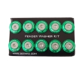 Picture of NRG Fender Washer Kit w-Rivets For Plastic Green - Set of 10