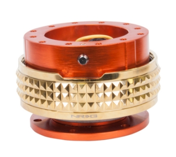 Picture of NRG Quick Release Kit - Pyramid Edition - Orange Body - Chrome Gold Pyramid Ring
